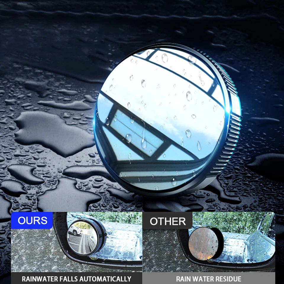 2 peças espelho ponto cego convexo 360° ventosa grande angular ajustável para carro SUV - Imagem 4 de 4