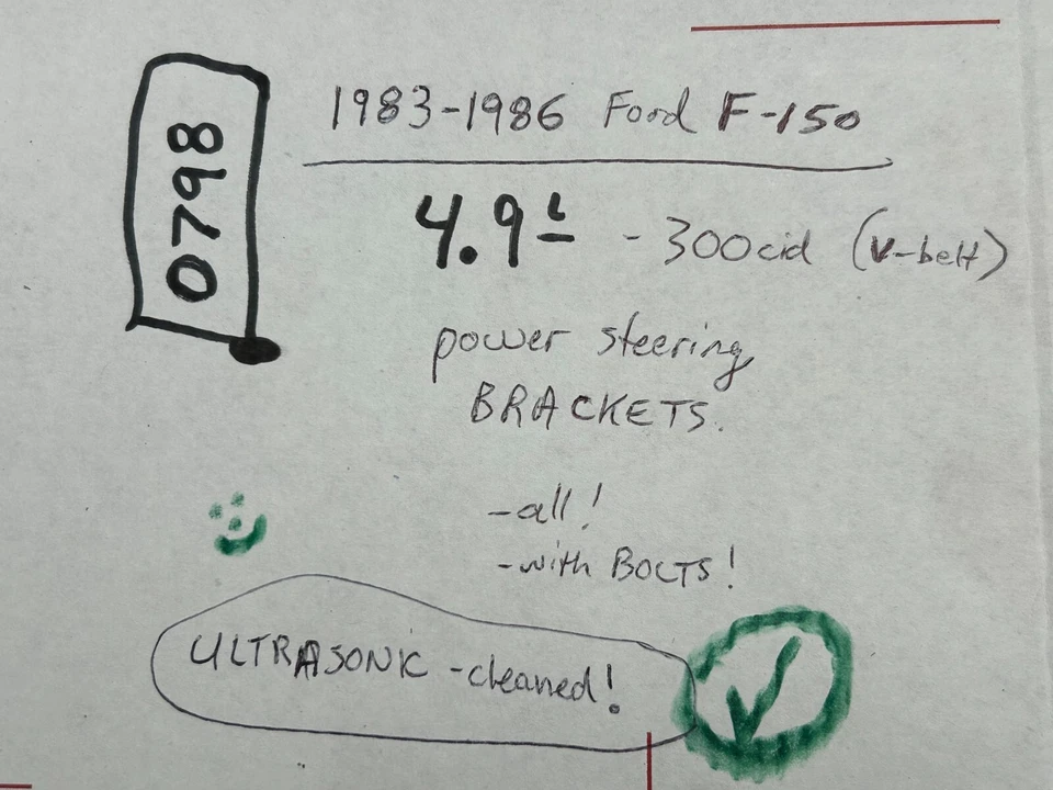 1983-1986 Ford F-150 - 300 4.9L - Bomba de direção hidráulica suporte montagem com todos os parafusos - Imagem 2 de 4