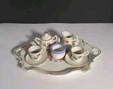 Vintage Hand Painted 9 Piece Miniature Tea Set Made in China
