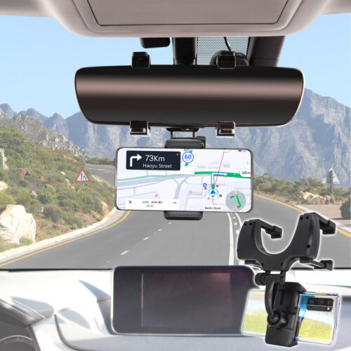 360° para teléfono celular 3~7 pulgadas coche camión soporte de montaje en espejo retrovisor soporte GPS - Imagen 1 de 7