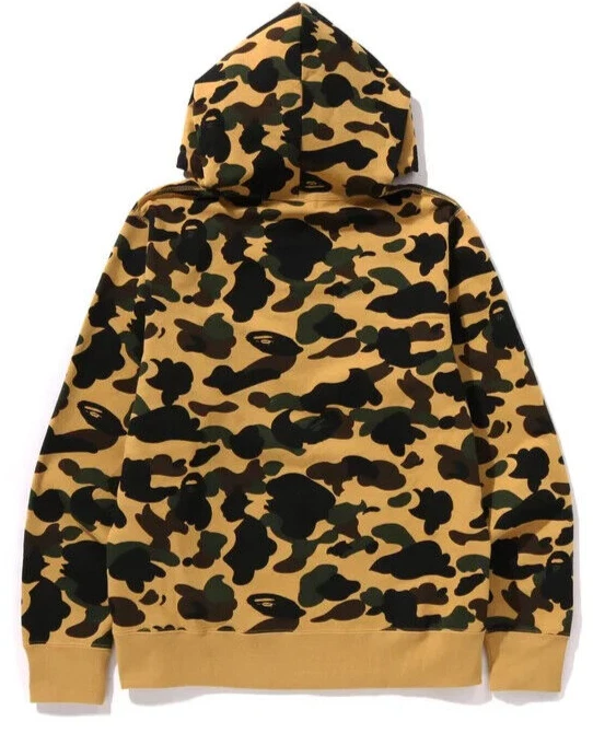 A BATHING APE (BAPE) Felpa con cappuccio A Bathing Ape BAPE "1st Camo BAPE Pullover" Giallo 1K80 114 008 Taglia 2XL