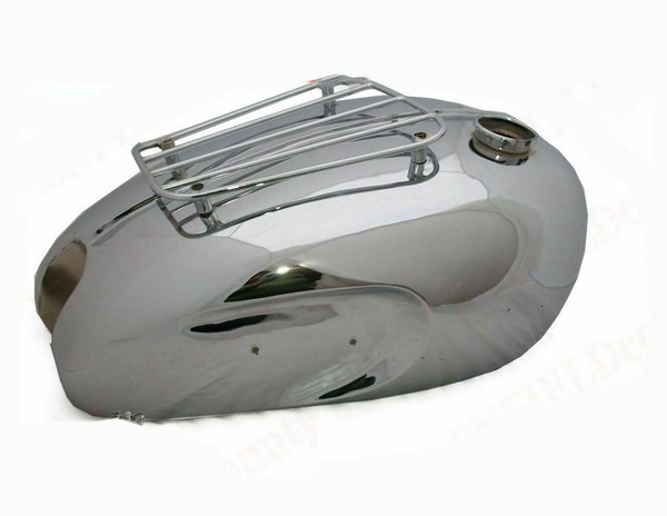Fits Triumph 6T Thunderbird Benzin-Kraftstofftank Mit Grill Aluminium British-image
