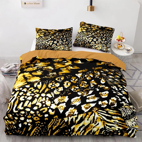 Wild Animal Doona Duvet Quilt Cover Set Leopard Print Tiger Girrafe Zebra Print - Picture 12 of 13