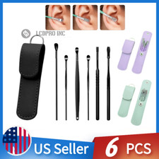 6PCS Ear Pick Cleaning Set Spiral Tool Spoon Ear Wax Remover Cleaner Curette Kit