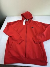 Adidas Red Tech Zip Up Hoodie Fleece MZNE Aeroready Sz XL Mens Tags Read $100