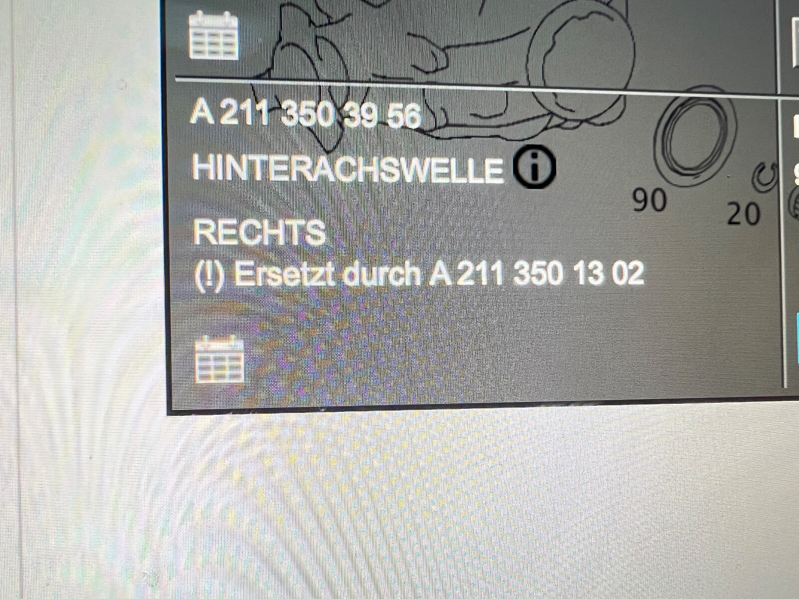 Orig Mercedes W211 E Klasse 200-220 CDI Antriebswelle HR 
