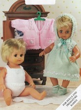 Dolls  knitting pattern.14- 22" doll. Laminated copy. ( V Doll 195)