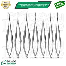 7 Pcs McPherson Vannas Micro Scissors Surgical Opthalmic Instrument German Grade