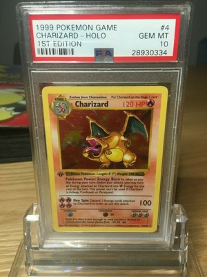 PSA 10 1st Edition Shadowless Charizard Base Set Pokemon Game GEM MINT