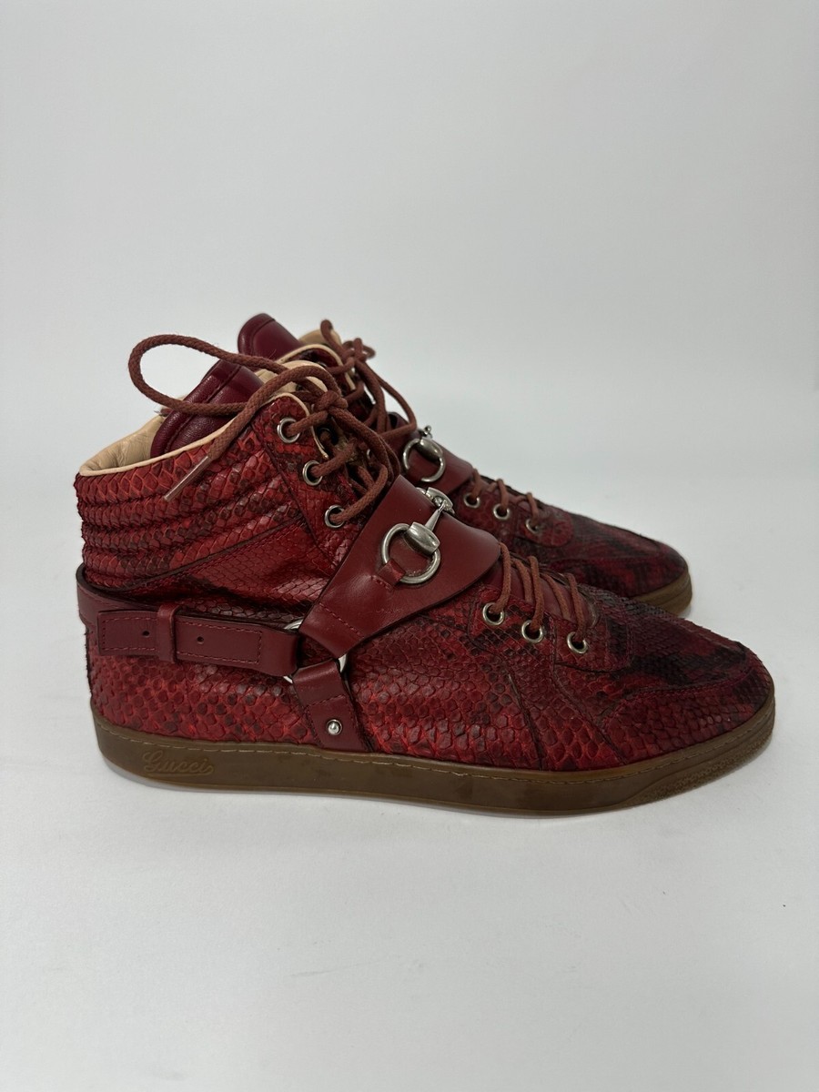 GUCCI Horsebit harness Croc Embossed leather gum sole high GUCCI Horsebit harness Croc Embossed leather gum sole high