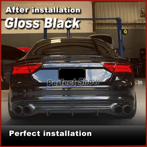 Difusor trasero labio negro brillante para Audi A7 S Line S7 Sportback 11-14 - Imagen 2 de 6