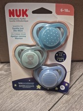NUK Orthodontic Pacifier 3 PACK Glow In The Dark 6-18 Months, Koala Bear Assorte