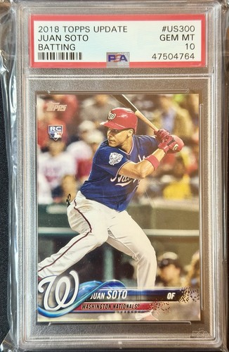 Topps 2018 Update Juan Soto #US300 PSA 10 Rookie Vertical Blue Jersey