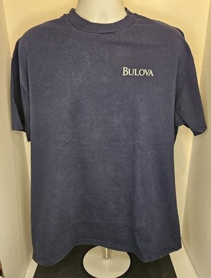 Vintage Bulova Watches Shirt Mens  Blue 1990s Millennia