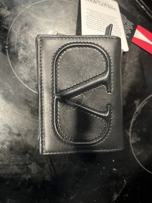 Valentino Garavani Logo Black Folding Wallet Women Credit Card
