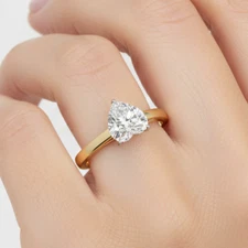 0.8 Ctw Heart Shape Lab Grown Diamond Solitaire Heart Promise Ring 14K Gold
