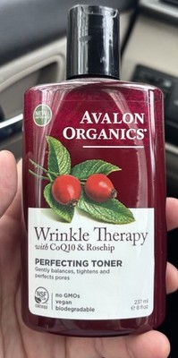 Avalon Organics Wrinkle Therapy w/ CoQ10 & Rosehip Perfecting Toner 8 Fl Oz READ