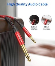 3.5Mm to 6.35Mm Stereo Audio Cable, 6.35Mm 1/4" Male to 3.5Mm 1/8" Male TRS Bid