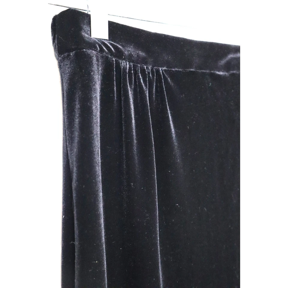 Vintage 90s ALEX Evening Skirt Black Velvet Whimsigoth 10 Back Buttons Maxi Long - Image 2 of 4