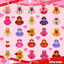 Valentine's Day Rubber Ducks Pink Heart Ducks Assorted Ducks Toys Come With Box