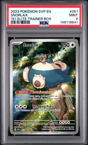 2023 POKEMON SVP EN-SV BLACK STAR PROMO 151 ELITE TRAINER BOX #051 SNORLAX PSA 9