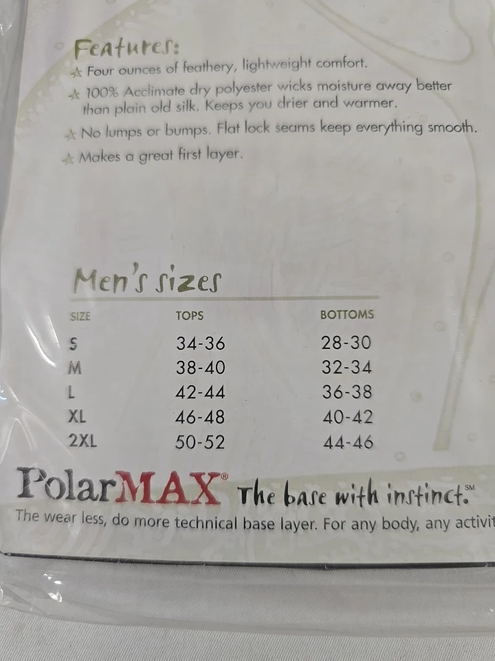 Pantalón Salty Polarmax para hombre con capa base pequeño negro #DK91 Foto 4 de 4