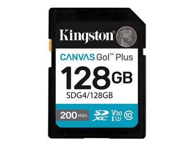 Kingston Canvas Go! Plus 128GB SDXC, Speicherkarte schwarz, UHS-I U3, Class 10, 