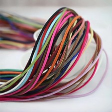 12 Meters Mixed Color Faux Suede Flat Leather Cord Lace String 2.6mm 12 strands