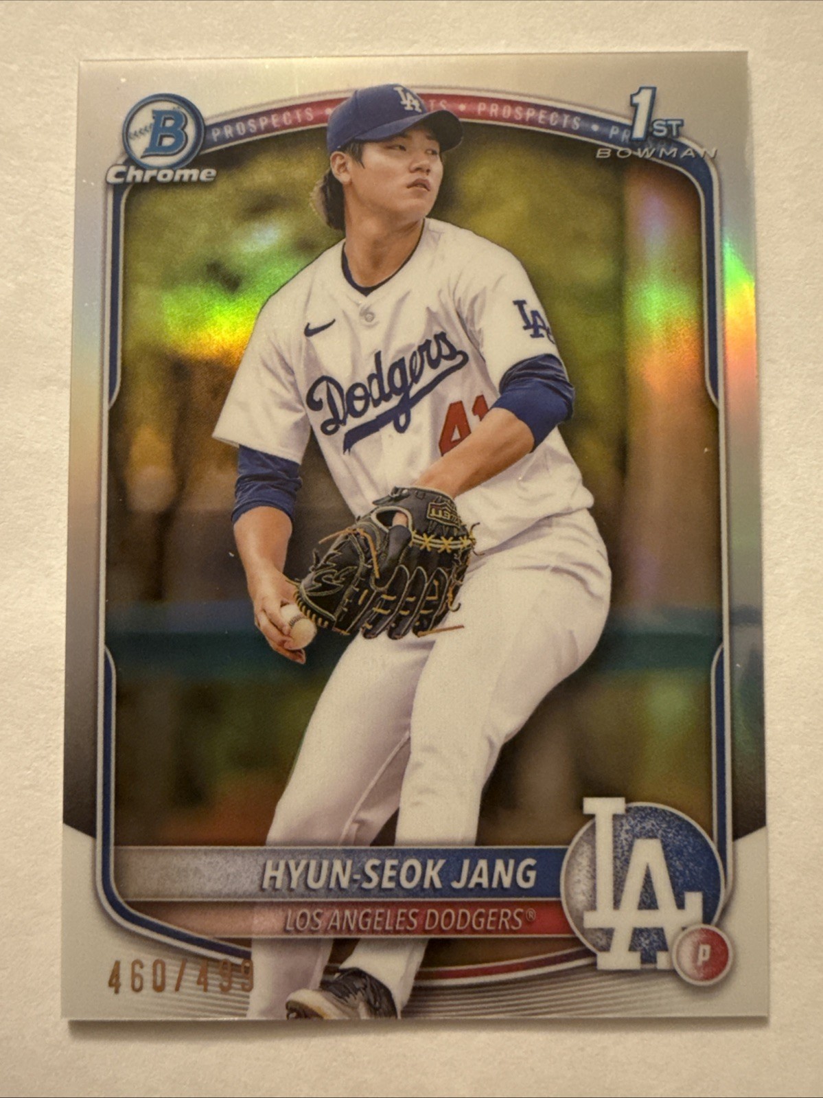 Hyun-Seok Jang 2025 Bowman Chrome Prospects 1st Refractor Sp #460/499 Dodgers