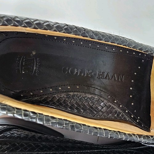 Vintage Cole Haan Schuhe Herren 8,5 Gewebt Korbgeflecht Quaste Halbschuhe Freizeit Slipper - Bild 10 von 14