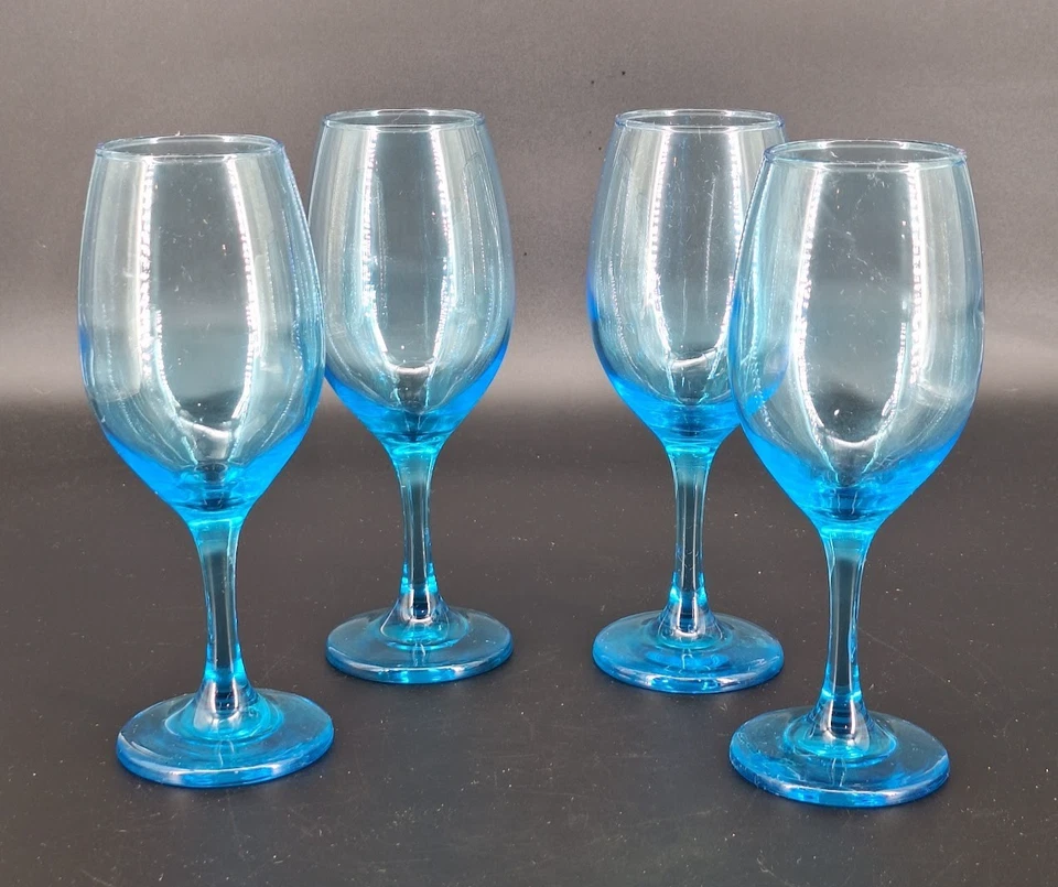Copas de vino Libbey vintage 12 oz. Juego de 4 piezas azul 8,25" de alto Foto 2 de 4