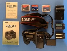 Canon EOS 20D, 8.2MP Digital SLR Camera, Body Only, Tested  Working, w Extras