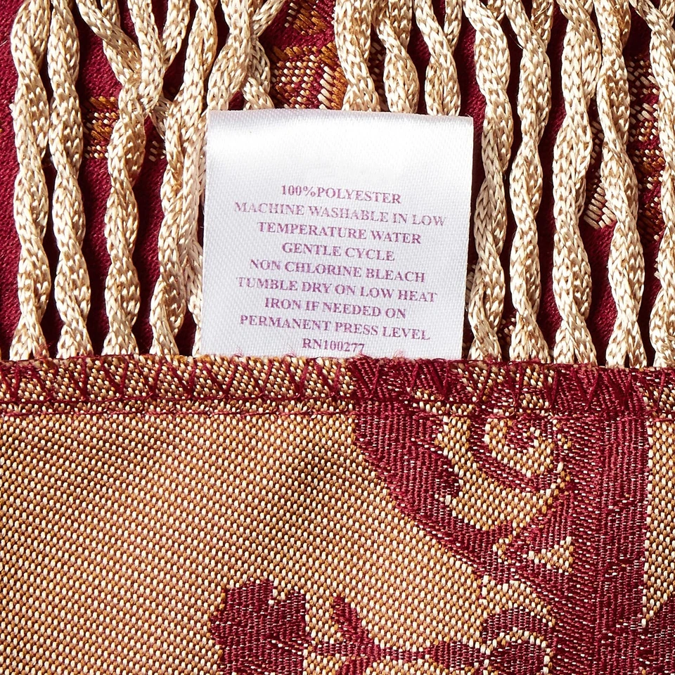 Prestige Damask Design Tablecloths, 60" X 140", Burgundy - Image 4 of 4