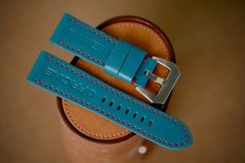 Handmade light blue PAM Officine Panerai strap size 24 or any size 27 26 24 22 