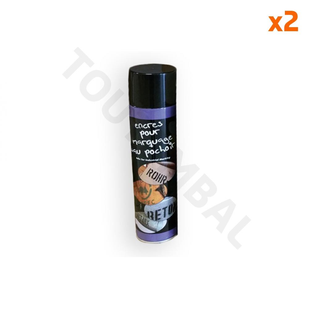 Bombe encre noire pochoir 600ml par 2 pour effacer marquages et corriger tracés