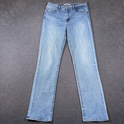 Levi's 724 High Rise Straight Jeans Womens 29 Blue Denim Stretch Casual Boho