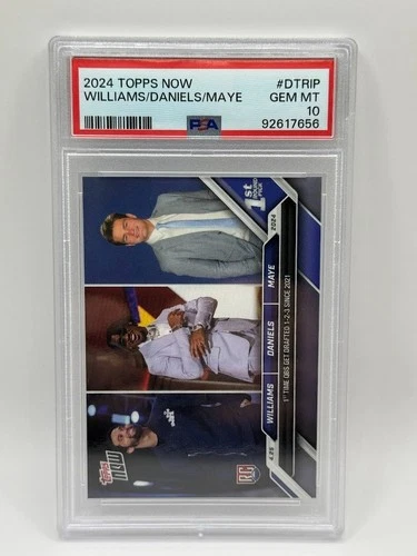 2024 Topps Now Drake Maye /Caleb Williams/ Daniels #DTRIP Rookie PSA 10 GEM MINT