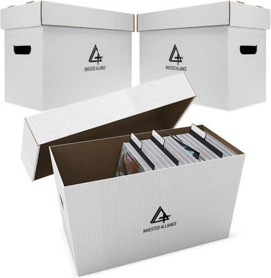 Short Comic Book Storage Box 3 Pack - White, Holds 150-175 Comics
