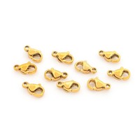Vintageparts Karabinerverschluss Aus Edelstahl Mit 18K Goldbeschichtung 9Mm 10 S