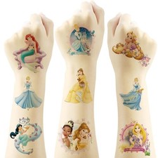 20 Sheets Temporary Tattoos, Birthday Party Favors, Cartoon Decoration Princess