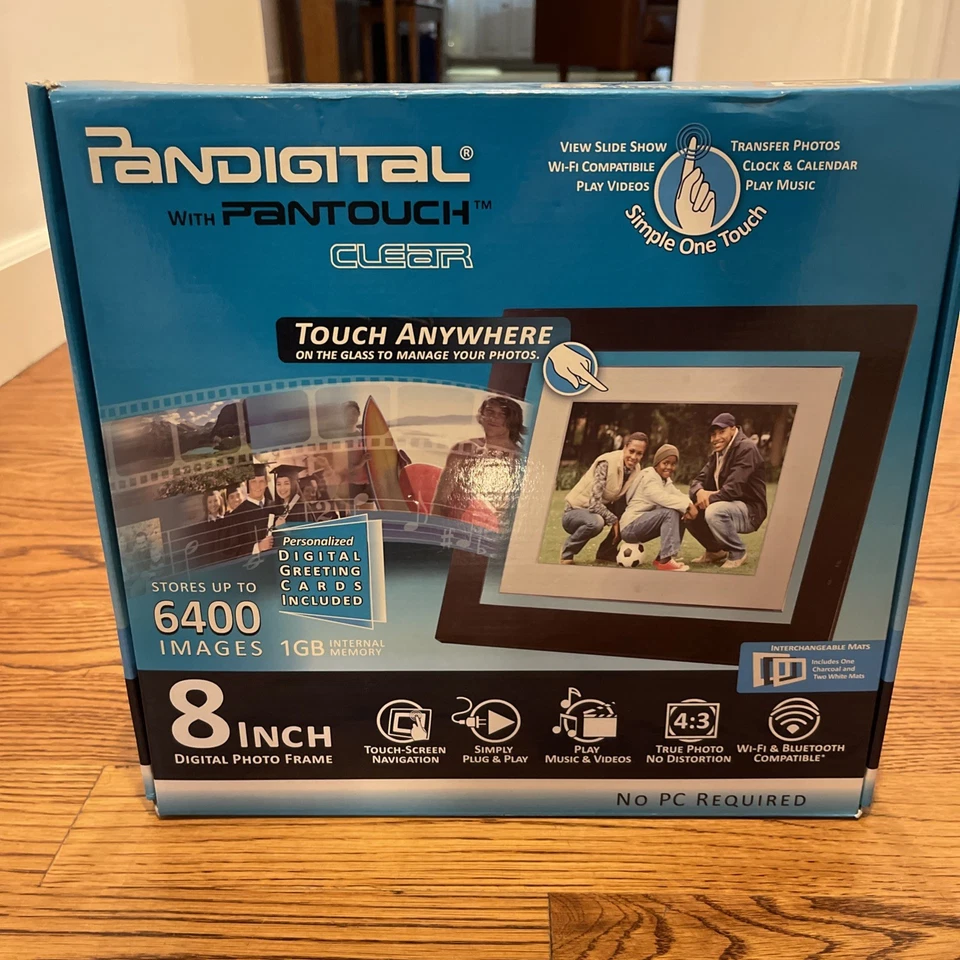 PANDIGITAL WITH PANTOUCH CLEAR 8 INCH DIGITAL PHOTO FRAME 1GB MEMORY NOB - Image 2 of 4