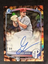 Gage Wood 2025 Bowman Draft Snack Pack Peanuts Refractor Auto /5