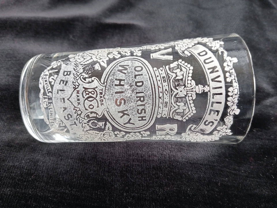 Rare Dunvilles Whisky Glass Belfast Victorian Antique (A) - Image 2 of 4