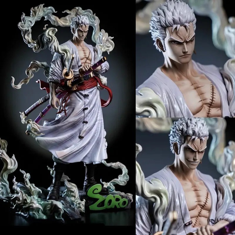 Figurine Zoro Roronoa One Piece 28cm Tenue Argentée Gear Fifth 5 Collection