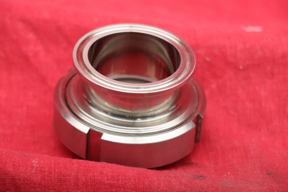 Tapa de extremo de vidrio de tres abrazaderas de 2", acero inoxidable, borosilicato Foto 4 de 4