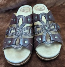 Dansko brown leather mule sandals comfort shoe nursing UK 4 EU 37