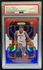 2021-22 Panini Prizm Jalen Green RC Red White and Blue #306 Rockets PSA 10