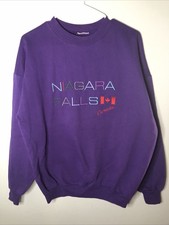 VINTAGE Niagara Falls Sweatshirt Adult Medium Purple 90s Canada
