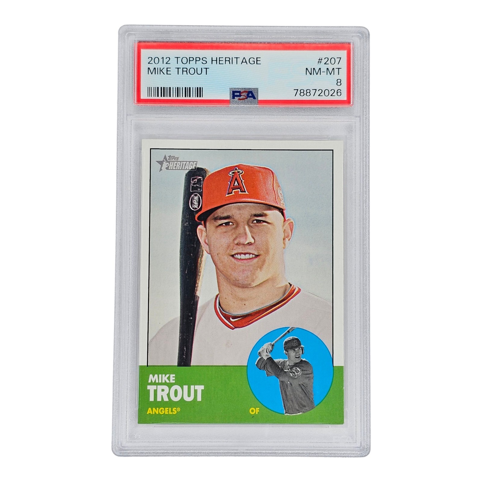 2012 Topps Heritage Mike Trout #207 PSA 8