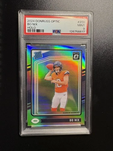 2024 Donruss Optic- Silver Holo Rated Rookie Bo Nix. PSA9